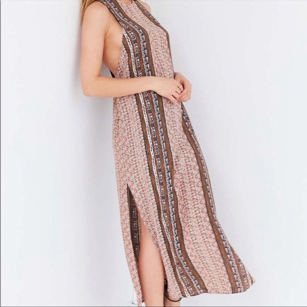 Urban Outfitters Ecote Stripe Print Maxi Dress